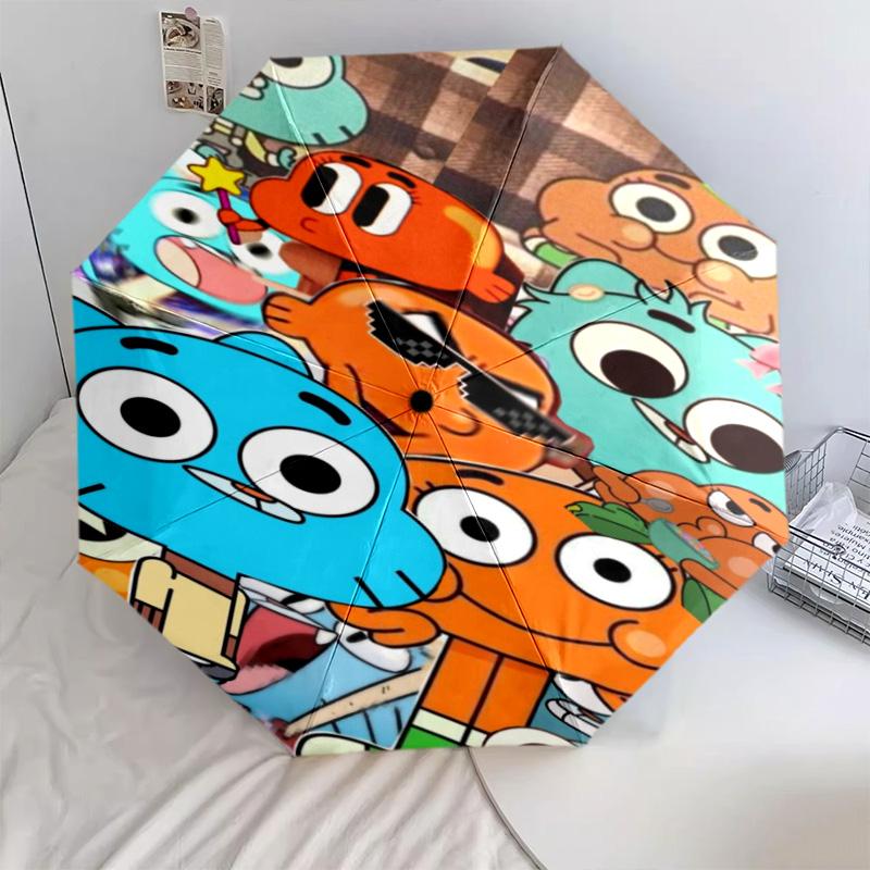 Gumball's World Adventure Automatic Umbrella - Suitable Travel Outdoor Portable Umbrella Birthday Gift Daily Essentials