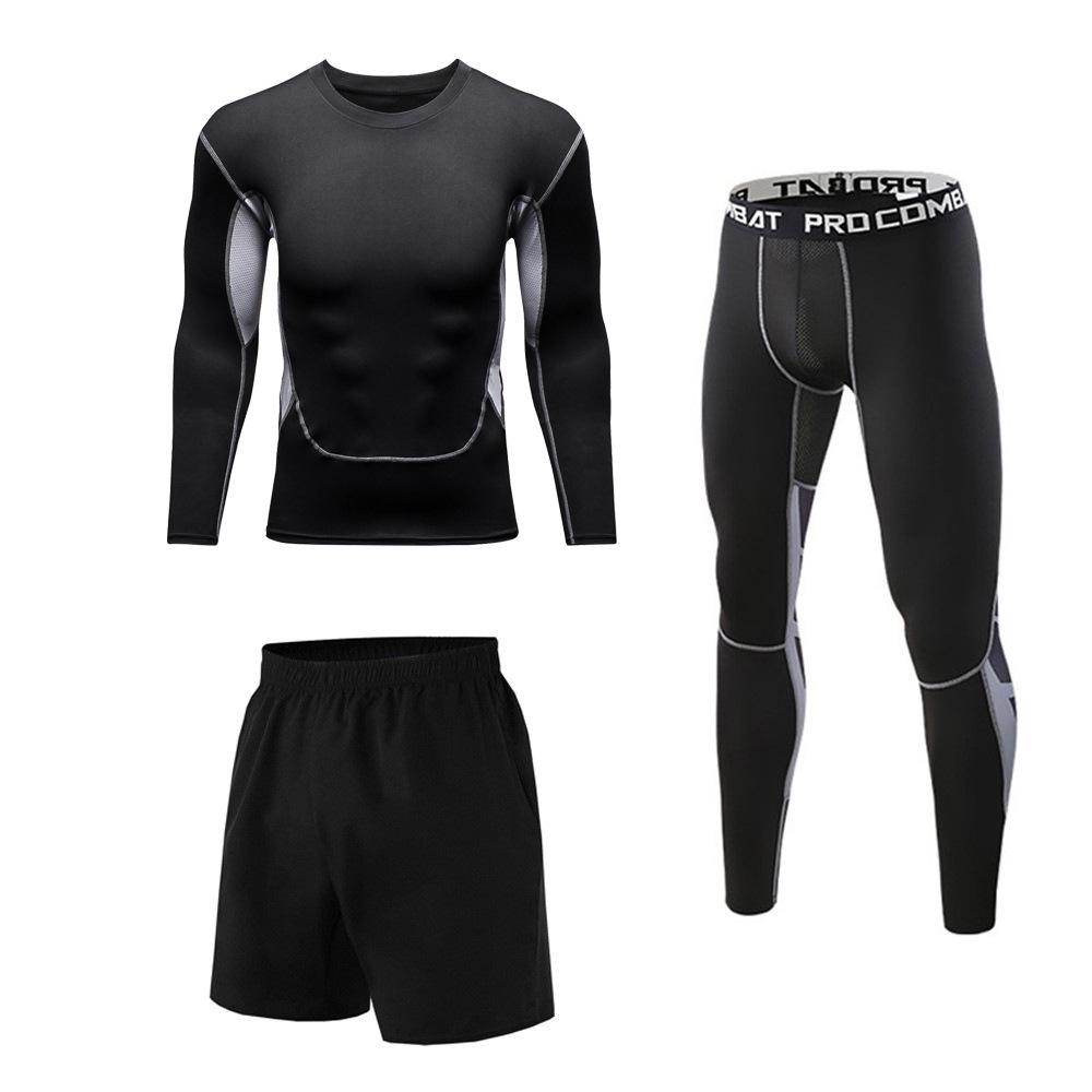 

Мужской спортивно-повседневный комплект большого размера с принтом - быстросохнущая футболка из молочного шелка 3XL