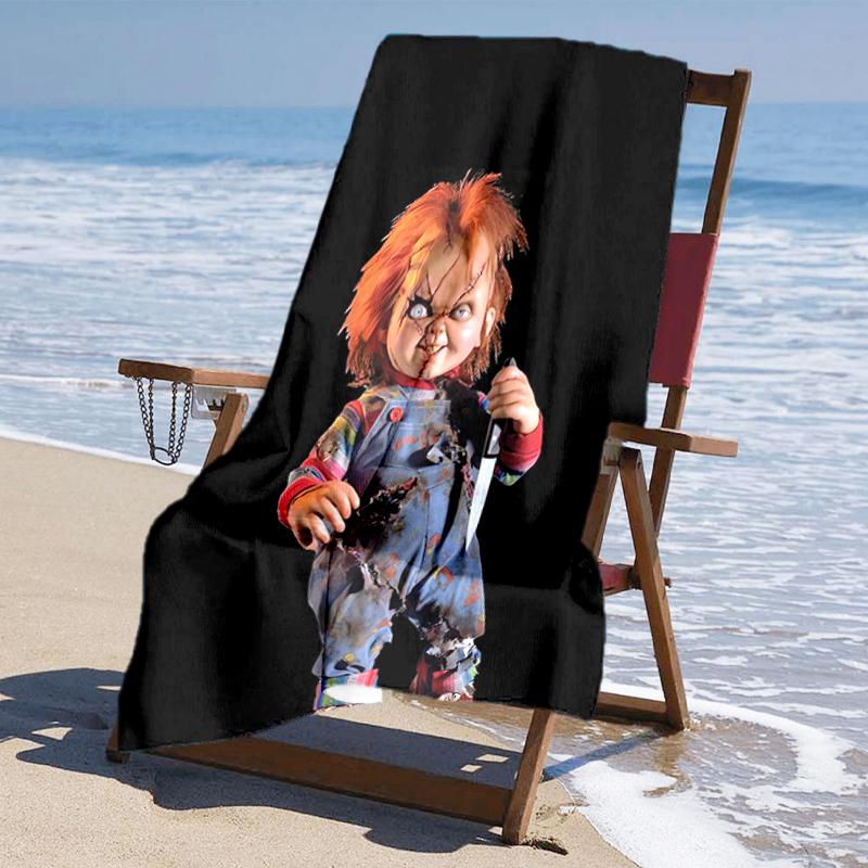 Ultra-Soft Beach Towel with Chucky Theme,Ideal for Pool - Camping, Diving - Perfect Travel Essential, Vibrant Beach Towel.