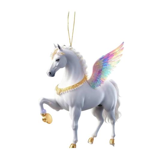Horse Pendant 2D Acrylic Realistic Horse Decoration Christmas Ornament with Hanging Loop Equestrian Lovers Holiday Decor
