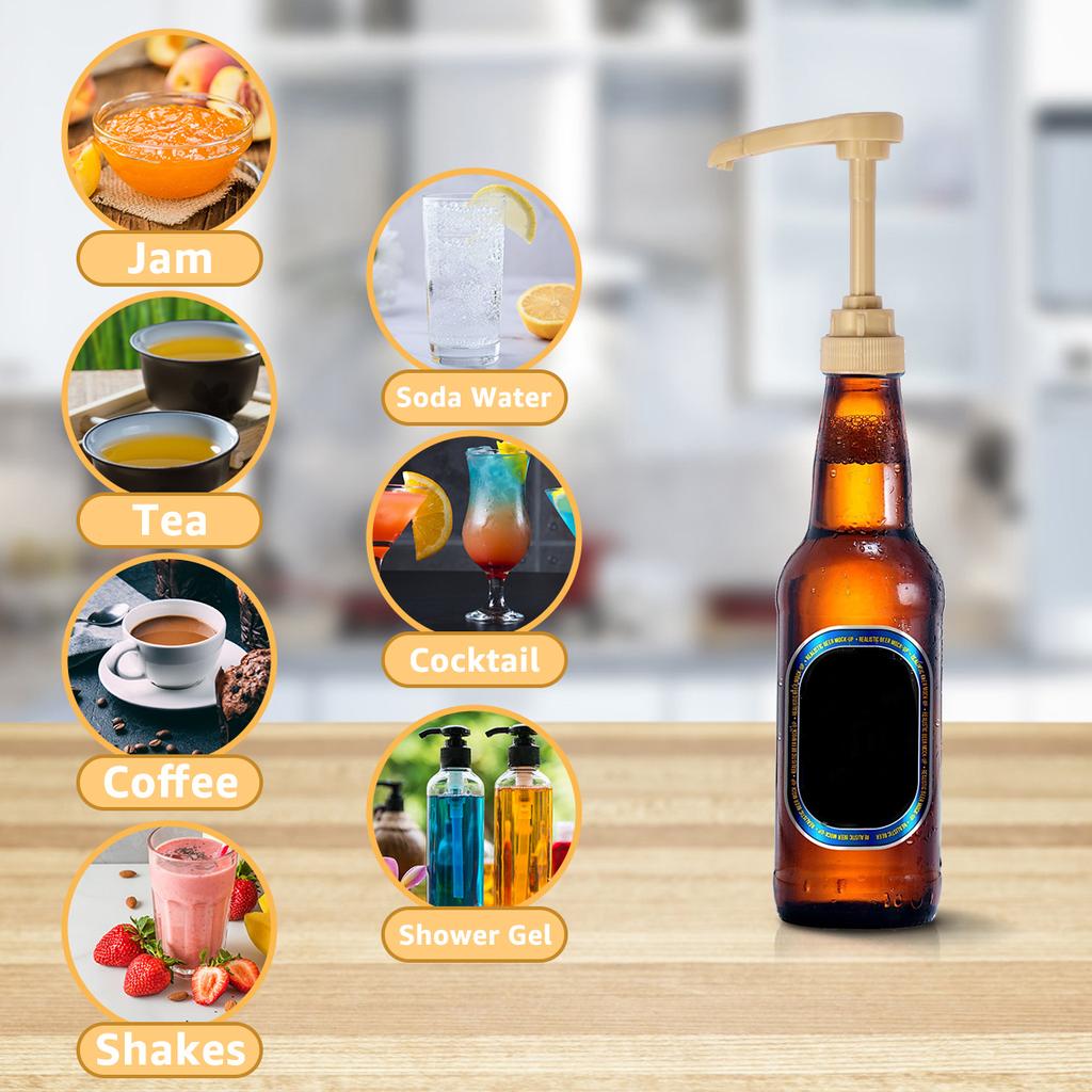 6 Stück Kaffeesirup-Pumpe Wiederverwendbare Pumpflaschen-Spender 10CC Kein Tropfen Gedrückter Kaffeesirup-Pumpenspender mit Mundabdeckung