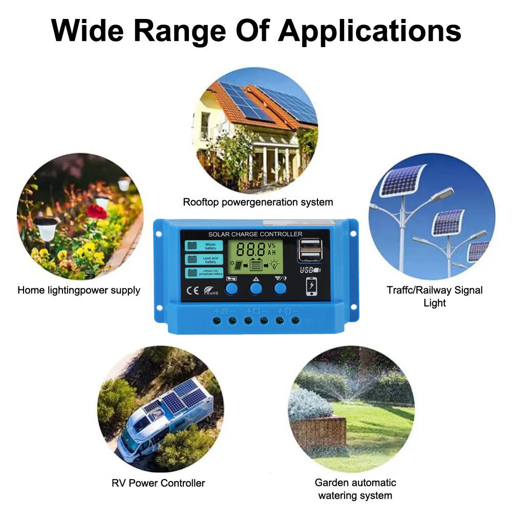 MPPT 50VDC Schermo colorato per batteria al litio ferro fosfato/piombo acido/litio Regolatore fotovoltaico Accessori per la casa Regolatore di carica solare
