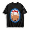 Kids' Cute Bear Print Short Sleeve T-shirts Soft Comfy Crewneck Tops for Boys Girls Daily Wear Pure Cotton T-shirt