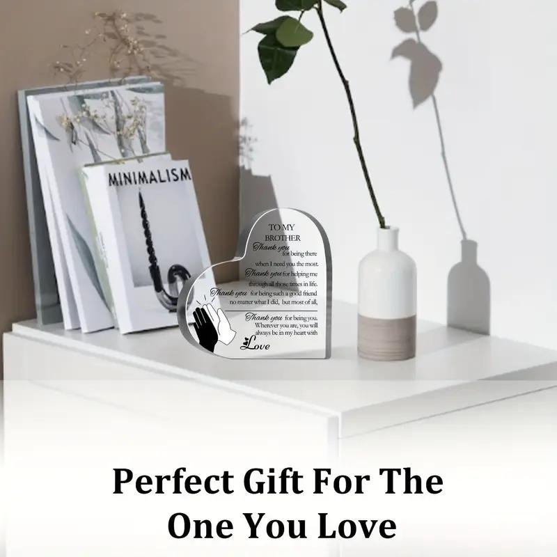 2D Flat Thanks for Brother Gift Acrylic Desktop Decoration Plaque, Home Decor Plaque Hanging Wall Art Decorative Garden Decoration for Room Door Signs