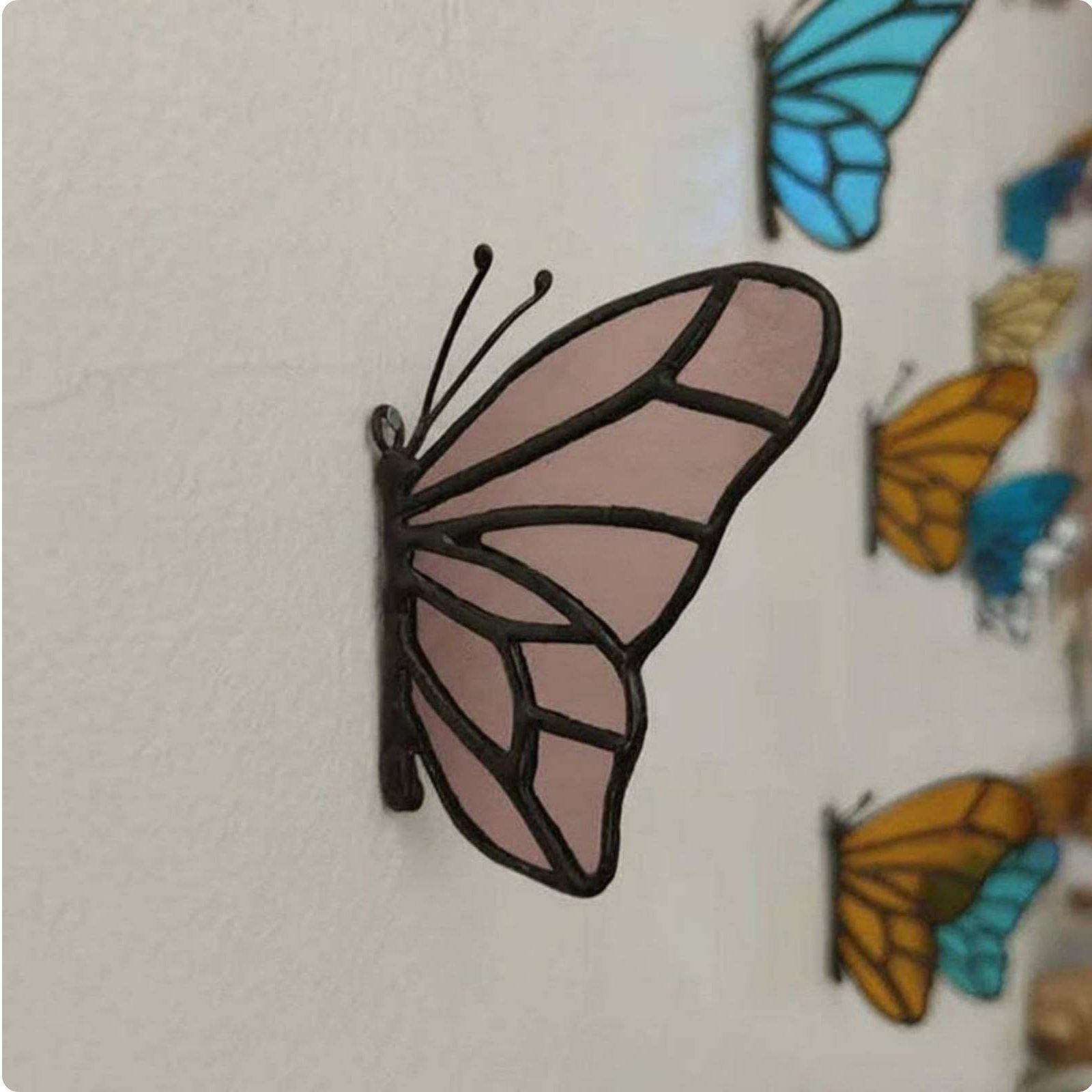 Butterfly Wall Decor Lightweight Butterfly Wall Art Daytime Effect розовый