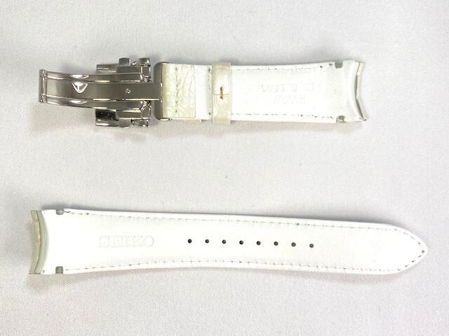 L09G011J9 SEIKO Brightz 21mm Leather for Strap, Crocodile, White, SAGA142/ 8B54-0AY0