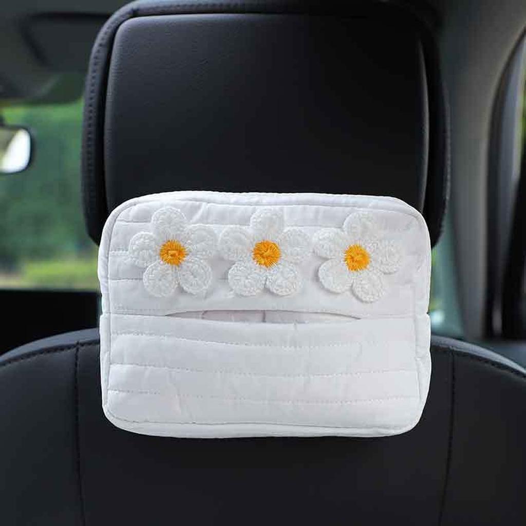 Towel Box Car Seat Accessories Tissue Case with Fix Strap Adjustable Decoration Tools Back Hanging for Napkin Paper Backseat