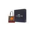 Coach Dempsey 30 Monogram Stripe Logo Decor Vertical Fabric And Leather Tote Bag Women Tote Bags Red-Orange Brown 1917-IMQZV