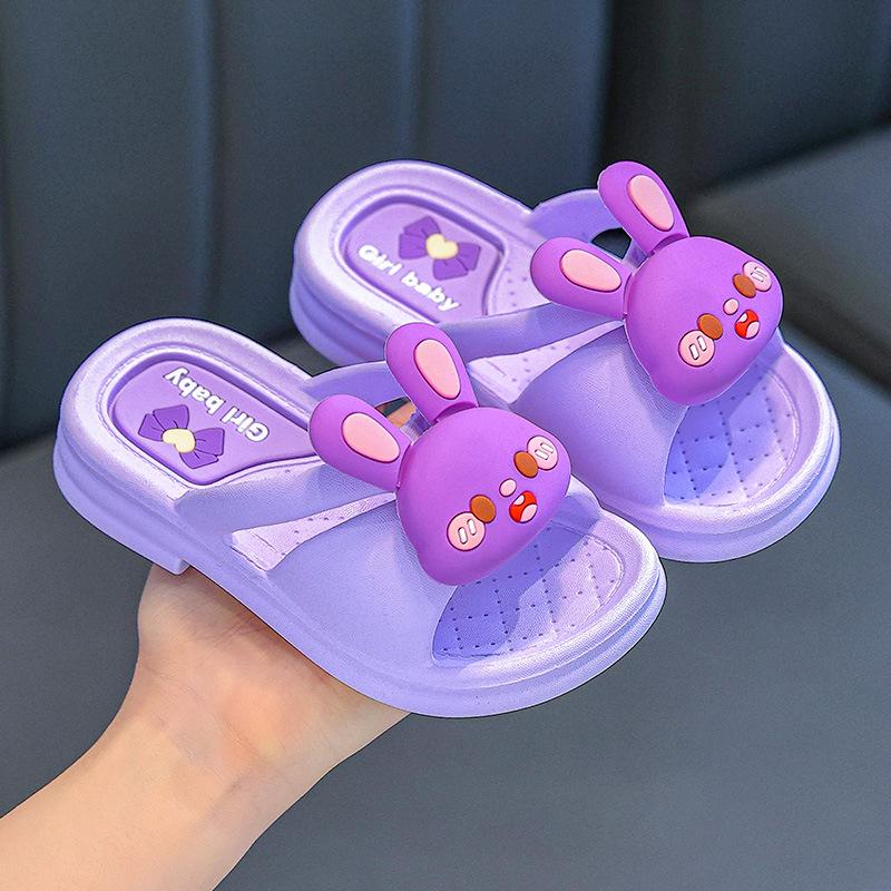 Girls' Summer Cute Princess Indoor Non-Slip Rabbit Slippers for Children