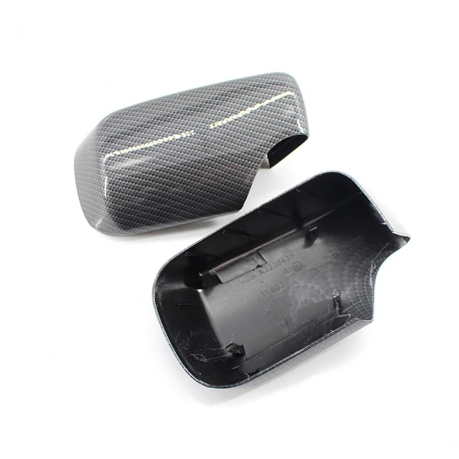 1 Pair Cover Cap for Door Mirror L&R Side Carbon Fiber Print For BMW 3 Series E46 98-05 51168238376, 51168238375