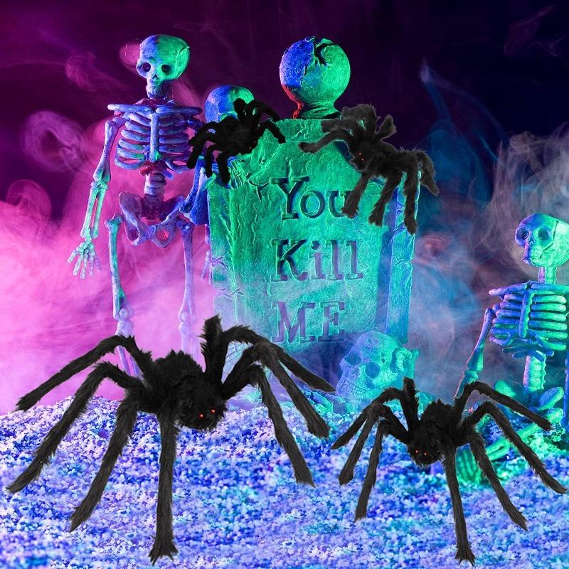 

30/75/125cm Black Scary Giant Spider Huge Spider Mesh Halloween Decoration Props Haunted House Holiday Outdoor Giant Decoration