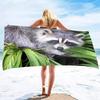 Süßes Waschbär Strandtuch Sandfrei Wildtier Badetuch für Spa Pool Sport Reisen Camping Mikrofaser Schnelltrocknend Badeanzugabdeckung