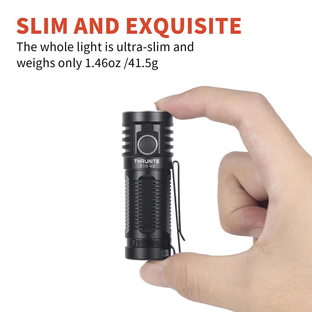 ThruNite T1S V2 LED Handheld Flashlight with Magnetic Tail Compact and Lightweight EDC 1212 Lumens Perfect for Outdoor Mountain Night and More CW Cap,