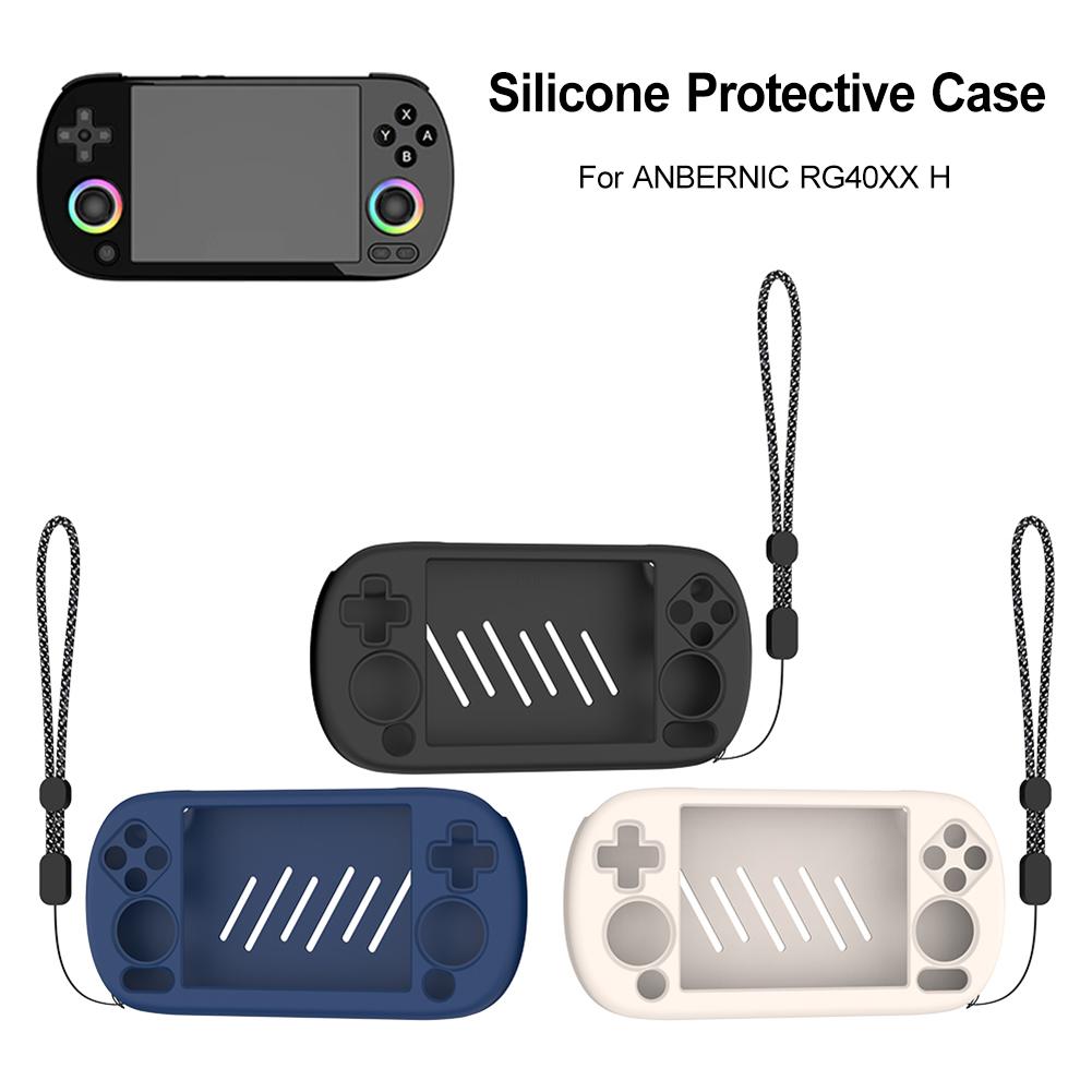 Silicone Protective Cover Shockproof Protector Shell Sleeve with Lanyard Soft Skin Cover Case for ANBERNIC RG40XX H Game Console