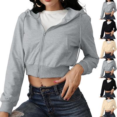 Women's Sporty And Stylish Short  Zip-Up Hoodie