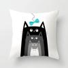 Abstract Black Cat Pattern Pillowcase Office Living Room Home Pillowcase Car Ornaments
