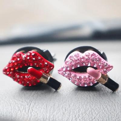 Car Air Outlet Clip Red Mouth Decoration Interior Ornament Air Freshener Car Scent Diffuser Car Cute Accessories Girls Gifts