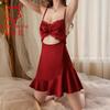 New high elastic satin summer home suspender nightdress light luxury ice silk solid color loungewear pajamas