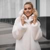European and American women's clothing popular artificial fur jacket autumn and winter hooded imitation mink hair medium and long top
