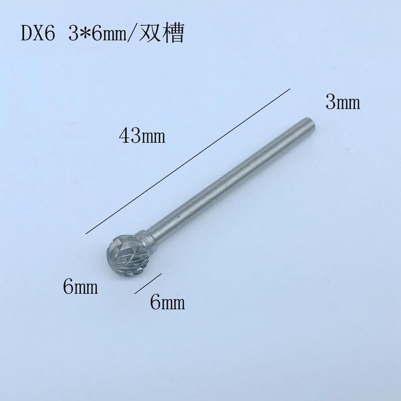 10ks/sada Ocelové rotační frézy Sada 3*6mm Stopka Dřevo DIY Elektrická brusná hlava Vrták