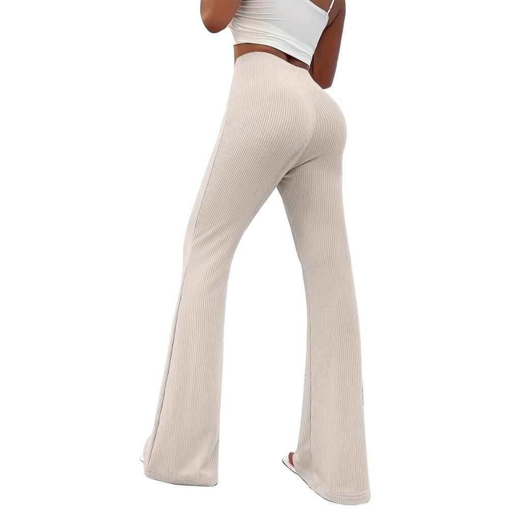 Pantalon de survêtement ample à rayures tendance pour femmes, pantalon décontracté à bas cloche, pantalon de yoga