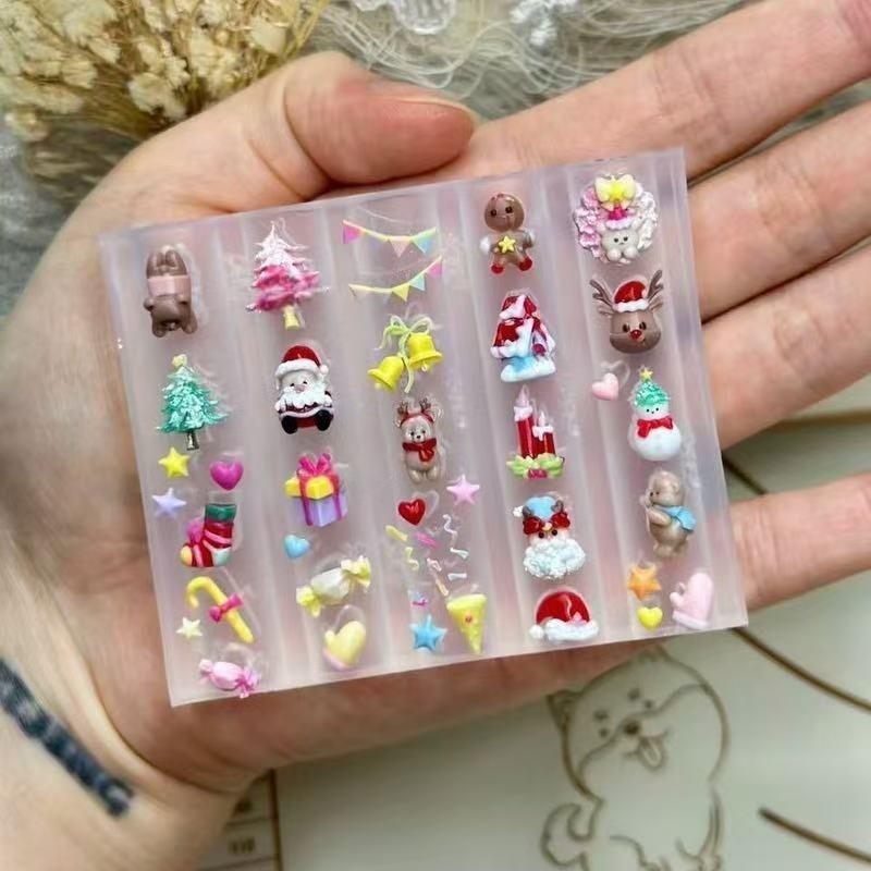 High Transparency Christmas Series Silicone Nail Art Molds - Creative Wearable Nail Decorations