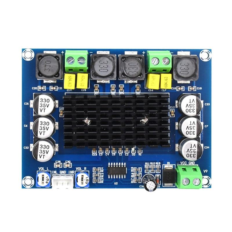 XH-M543 TPA3116D2 Dual Channel Amplifier Board 120W×2 DC 12-28V 24V with TL074C Op-amp Pre-amplifier High Power Stereo Audio Module