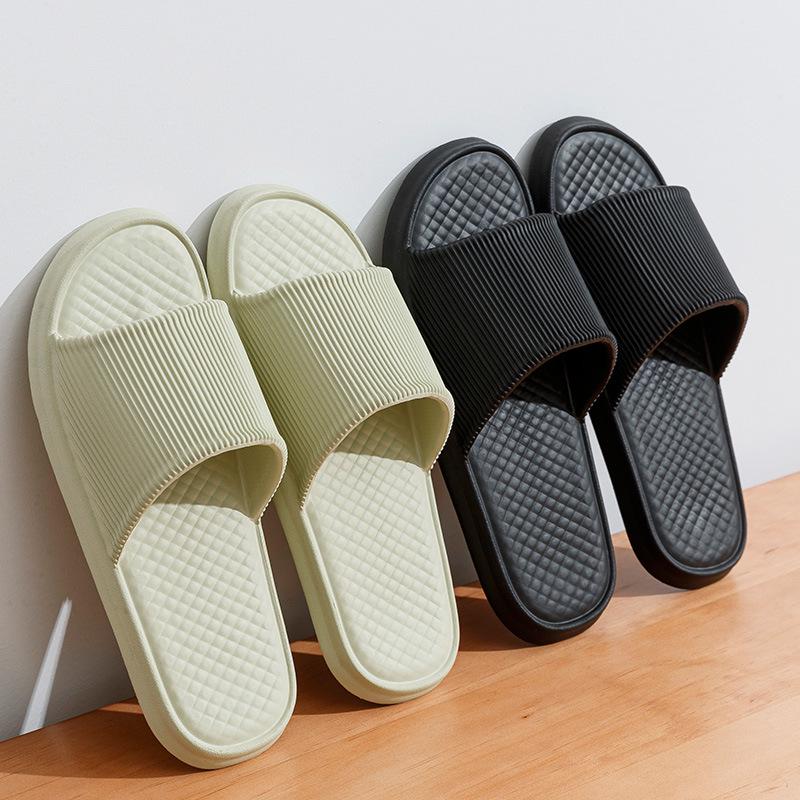 Lightweight Non-Slip Striped Summer Bathroom Slippers for Men & Women