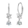 Trend Real 925 Silver 5mm Round Moissanite Drop Clip Earrings for Women Four-leaf Clover Valentine Wedding Jewelry Gift