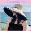 Sombrero de Protección Solar de Verano con Ala Ancha para Mujer Playa Exterior Escudo UV Tejido de Algodón