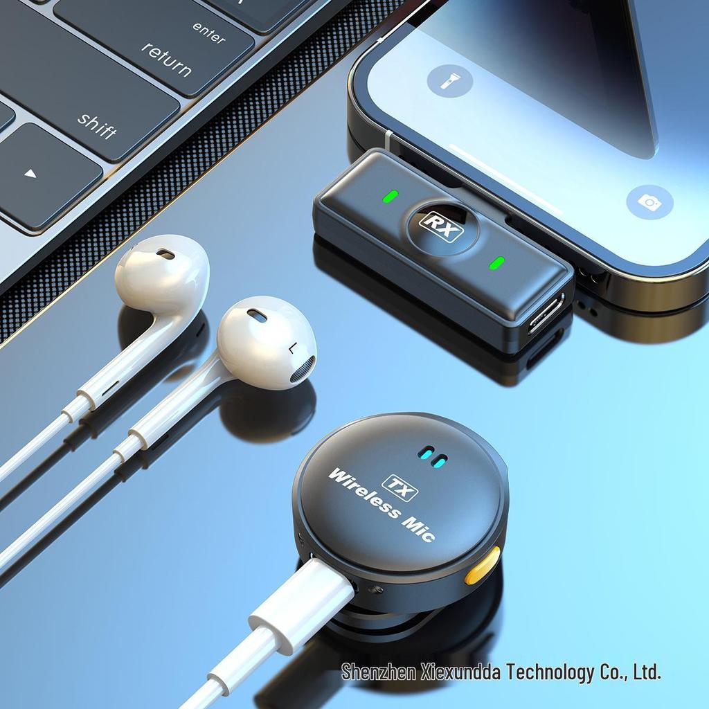 Magnetic Wireless Lavalier Microphone Set with Noise Reduction for Live Streaming & Video Recording