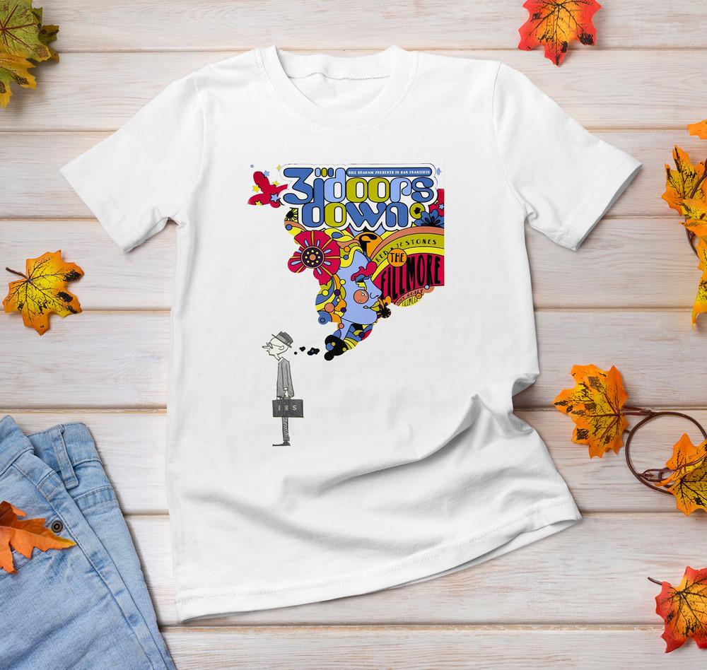 

3 Doors Down 2008 Fillmore Funny Short Sleeve Cotton White All Size Shirt QQ898 Unisex T-Shirt XXXXL