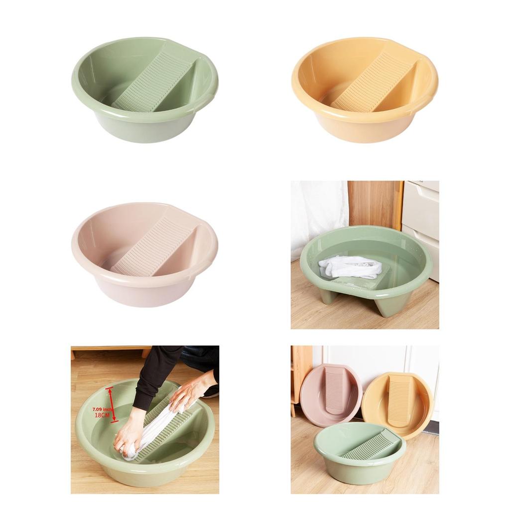 Washboard Basin for Hand Washing Clothes Multipurpose Thickened Household Portable Washing Board for T Shirts Pants Socks