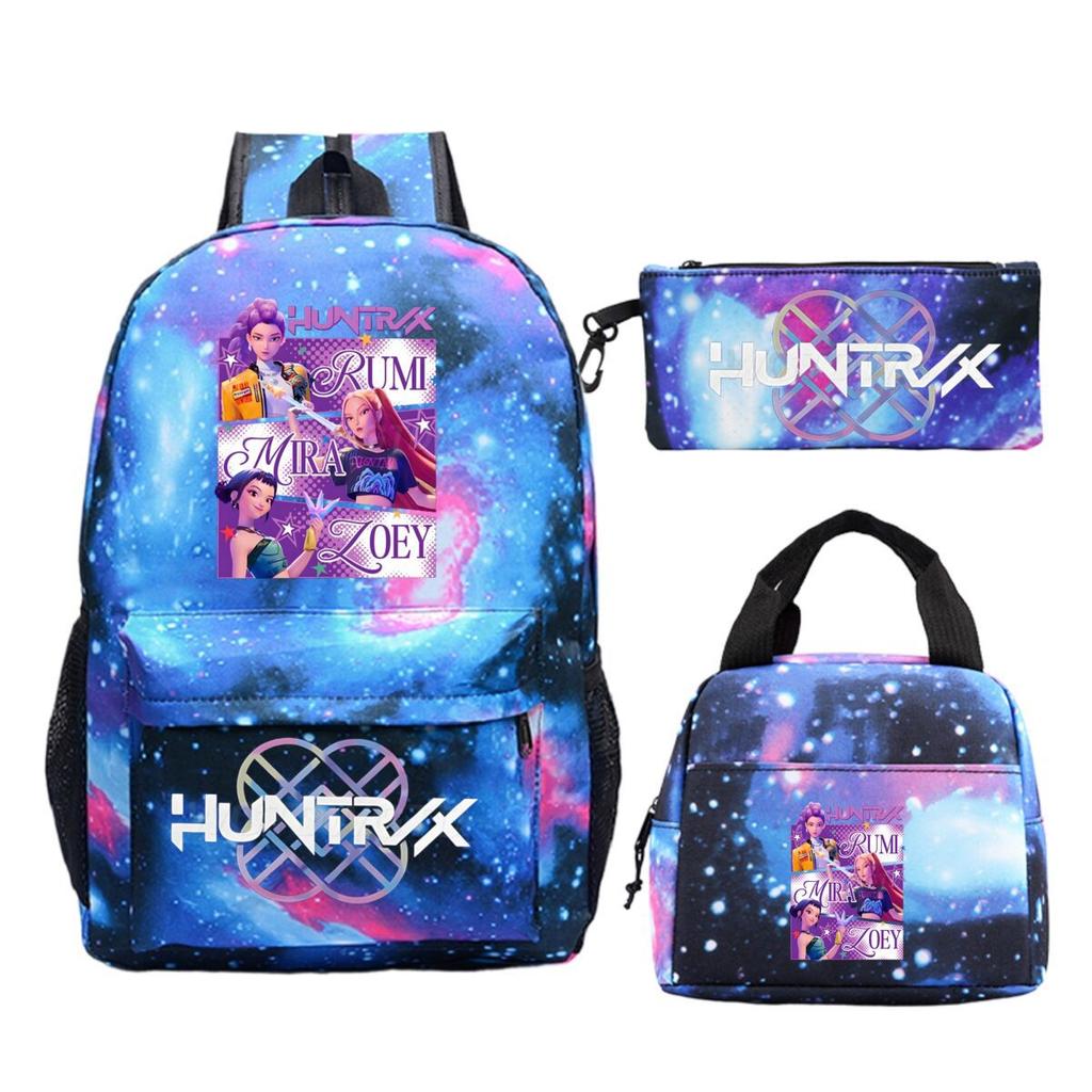 Animation Cartoon With Peripheral Printing Children'S Spine Backpack Set, Primary And Secondary School Student Leisure Schoolbag