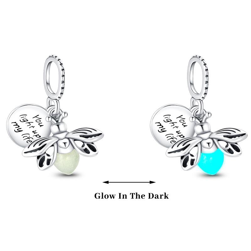 Copper Color Fireflies Bees Stars Turtles Luminous Charms Beads Fit 3Mm Original Bracelets Diy Jewelry Gift