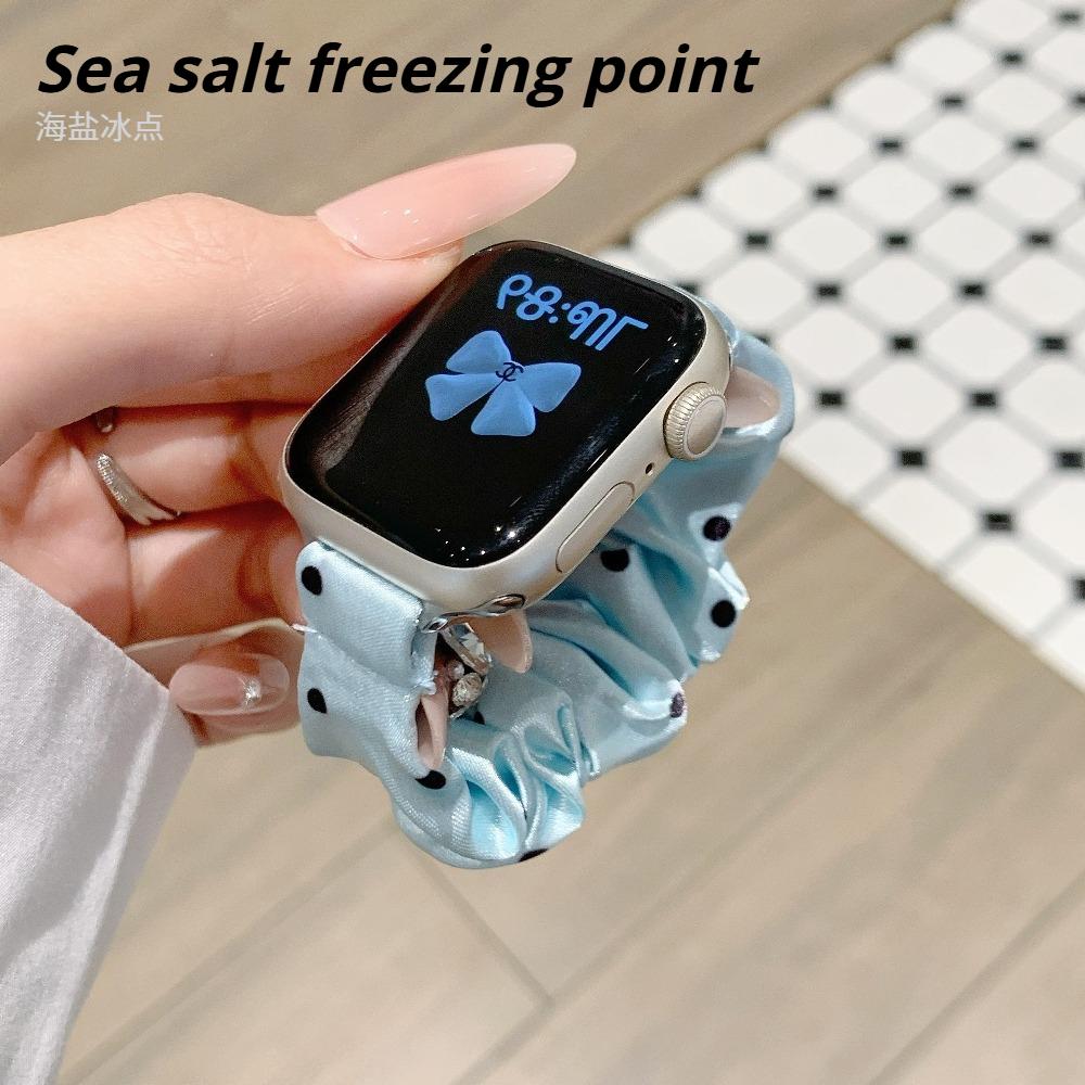 

Stretchy Scrunchie WristBand for Apple Watch Series11 46mm Strap Women s Polka Dot Yarn-style Sweet Scrunchie for iWatch10/8/7 38/41mm 42mm 44mm 45mm 38 40 41 Series11/10 42mm