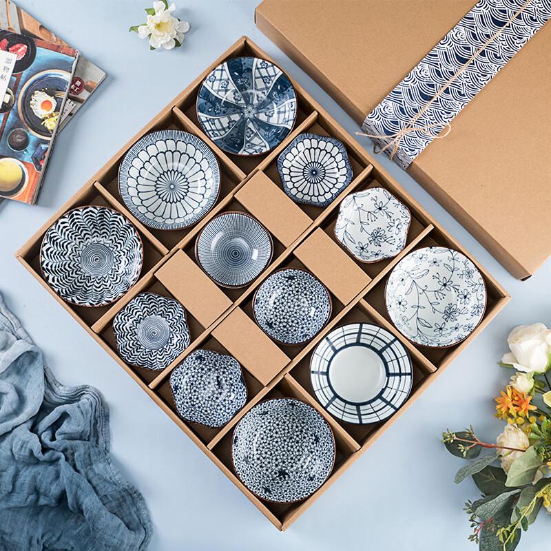 Японский керамический набор посуды Ruhan: миски и тарелки