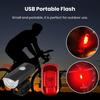 Bike Light Set USB Rechargeable LED Bicycle Headlight Warning Bike Taillight Cycling Accessories for MTB