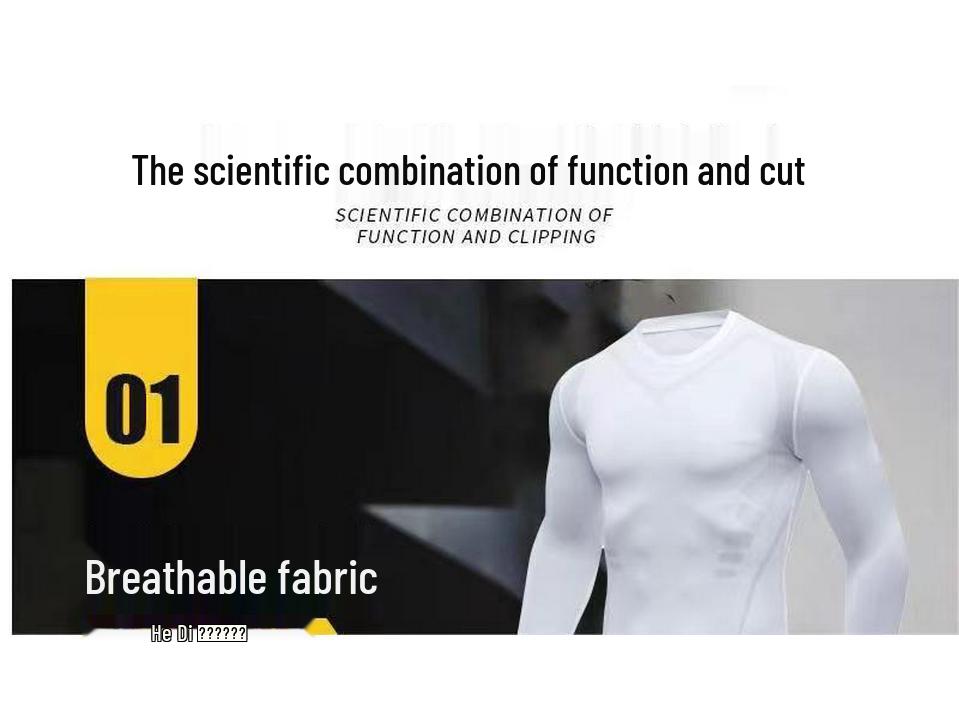 Herren Hochelastischer Schnelltrocknender Feuchtigkeitstransportierender Langarm-Sportanzug für Basketball und Laufen