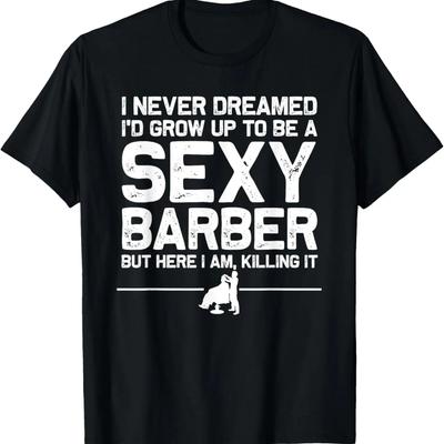 Funny Barber Men Dad Barbershop Hairdresser Hairstylist T-Shirt