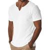 Men’s Cotton Short Sleeve V Neck T Shirt Casual Basic Solid Crew Neck Streetwear Spring Summer Comfortable Fit
