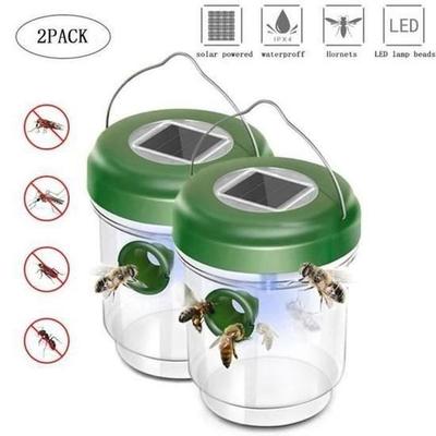 Lot de 2 Pièges à Mouche Guêpes et Moustique; Attrape Anti-Insectes Frelons - Solaire avec Lumière LED