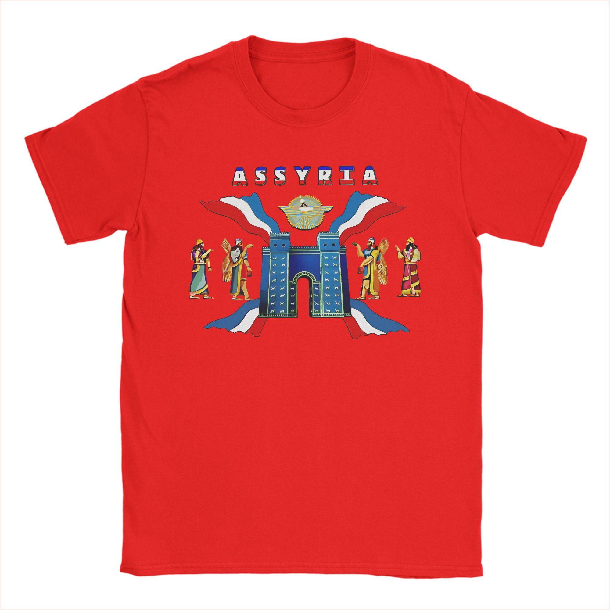 

Assyrian Flag Mens T Shirt Fashion Tees Short Sleeve Round Neck TShirts Pure Cotton New Arrival Clothes S