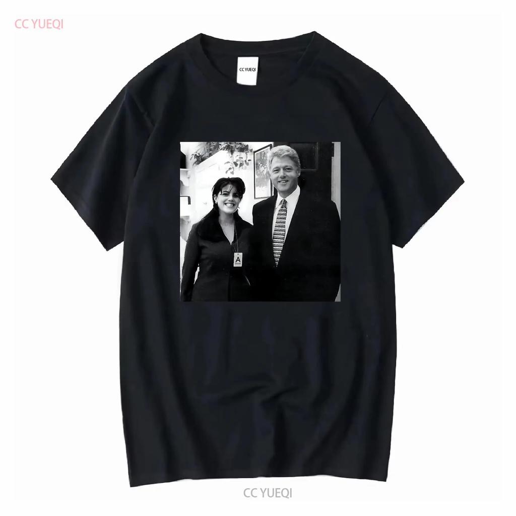 Funny Bill Clinton And Monica Lewinsky T Shirt All Siz vintage Washed streetwear homme Breathable Casual Stylish Unisex Soft