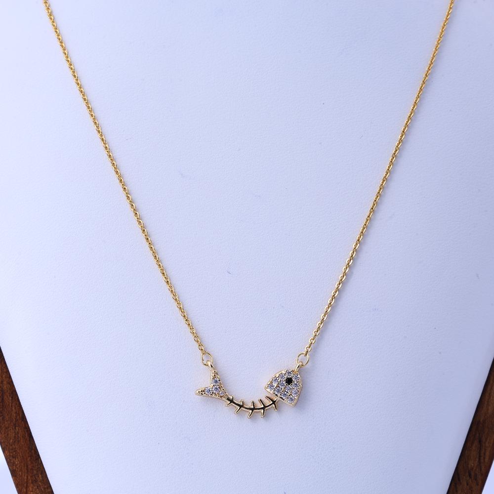 2025 New Fishbone Necklace Women's Instide Internet Celebrity Niche Design Sense Clavicle Chain Simple Temperament Pendant