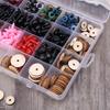 Doll Eyeballs Noses and Rotatable Wooden Joints Half Round Plastic Eyes for DIY Doll Bear Crafts Halloween 748pc
