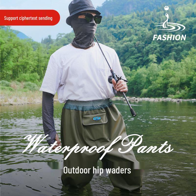 Waders de Pesca Impermeáveis até à Cintura com Botas: Calças de Chuva Duráveis e Resistentes ao Desgaste para Homens e Mulheres