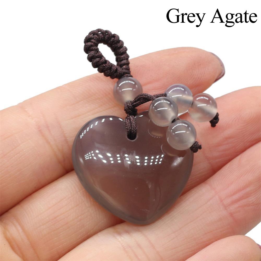 1 szt. breloczek do kluczy z kamienia naturalnego w kształcie serca, breloczek z kryształu uzdrawiającego Reiki w stylu Ins, z agatu, ametystu, kamienia szlachetnego, dla kobiet, biżuteria, prezent na Dzień Matki, Dzień Ojca