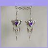 Gothic Punk Heart Shape Earrings With Geometric Design For Women