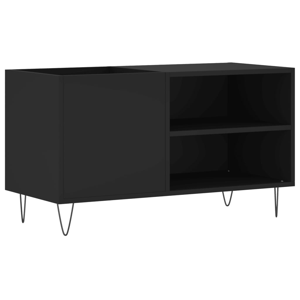 Record Cabinet Black 85x38x48 cm Particleboard